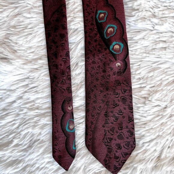 Vintage Rockabilly Skinny Tie Christopher Bernard MCM Midcentury Modern Cool Cat - Picture 3 of 5